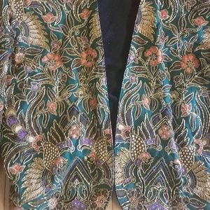 Bali Batik Beaded Lux Print Boutique jacket  small